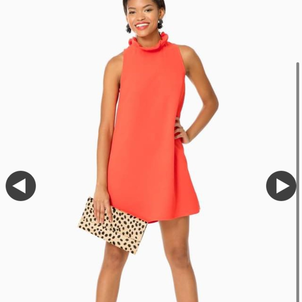 Tuckernuck Bythe ruffle neck dress in poppy L